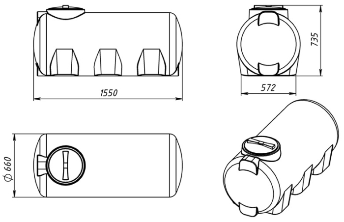 Ёмкость для воды Экопром H 5000л  