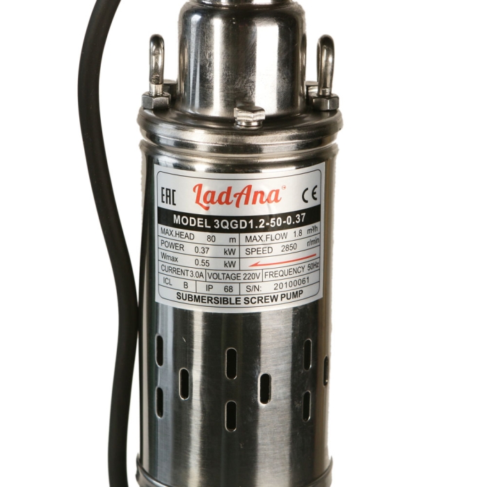 Скважинный насос Ladana 3 QGD 1,2-50-0,37 т.м.кабель 20 метров  