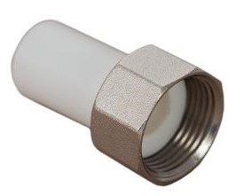 S.A.V. Переходник комбинир. с накидной гайкой 20х3/4 (белый)