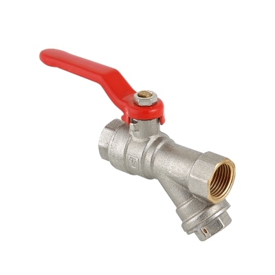 Шаровой кран Valtec Кран шар. со встроенным фильтром, стальная рукоятка 1/2" вн.-вн.  