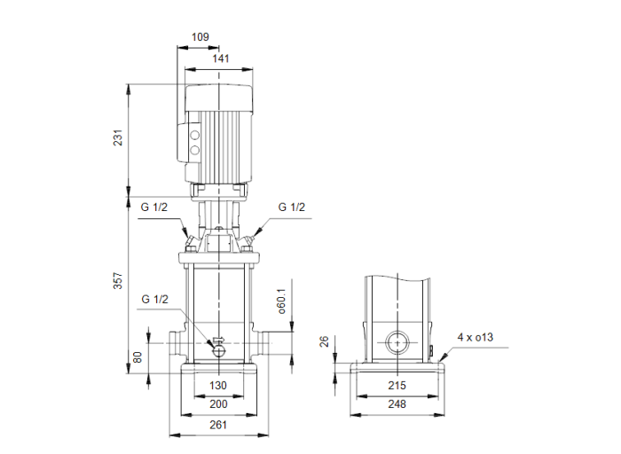 Насос для повышения давления Grundfos CRT 8-2 A-P-A-E-AUUE  