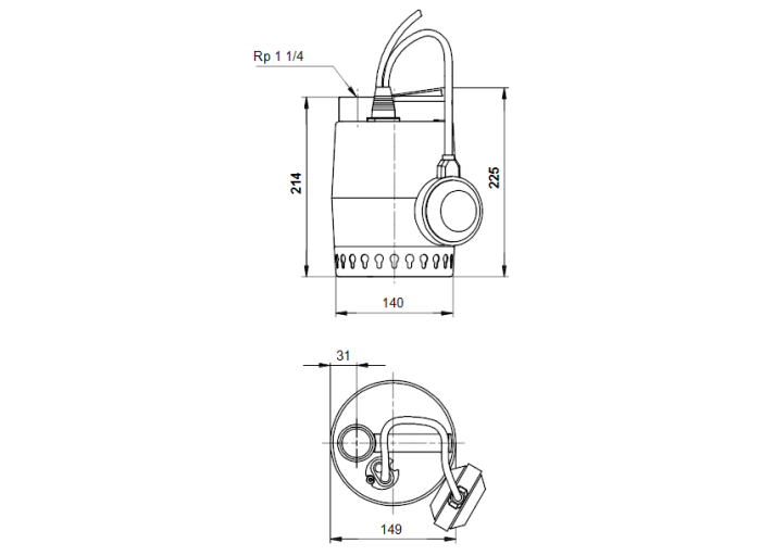 Дренажный насос Grundfos Unilift KP 150 A 1  