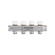 Коллектор Hoobs, нерж. сталь, термостатическими клапанами, 1"х3/4"-8 вых