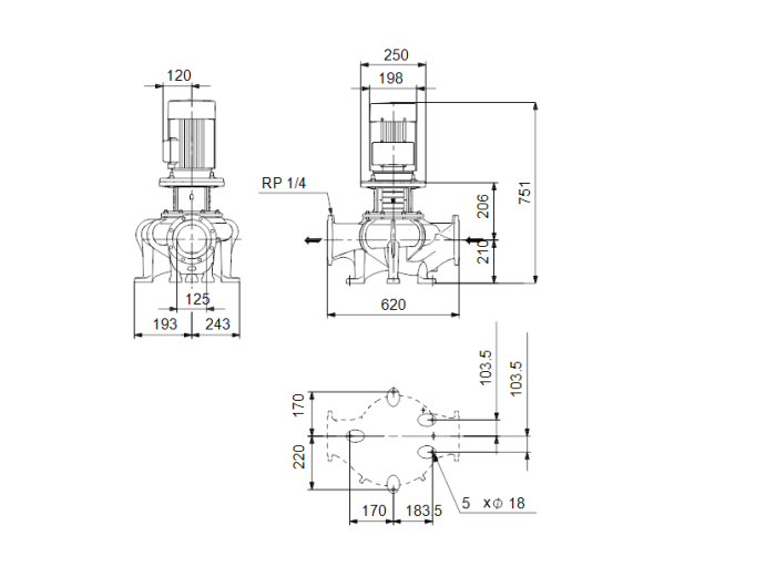 Циркуляционный насос Grundfos TP 125-80/4-A-F-B-BAQE  