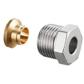 Oventrop Ofix CEP присоед. набор со стяж. кольцом с НР 3/4,14мм, для медной трубы, НГ никелир.