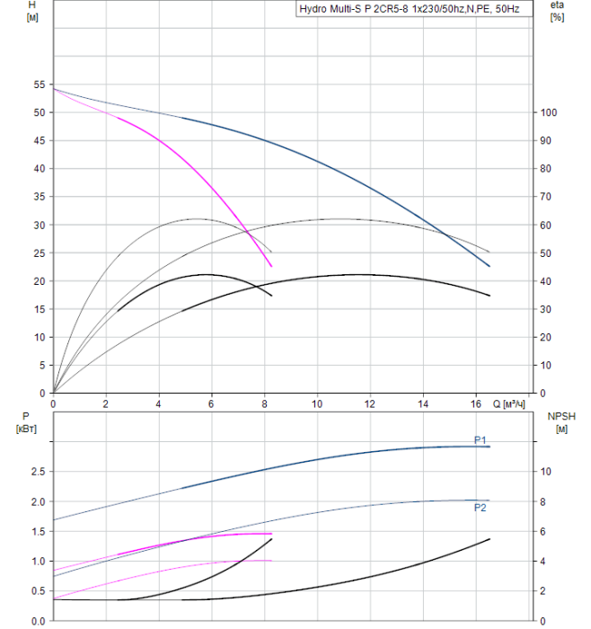 Насосная группа Grundfos Hydro Multi-S P 2CR5-8 1x230/50hz,N,PE  