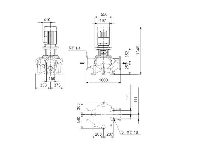 Насос для повышения давления Grundfos TP 150-520/4-A-F-A-BAQE  