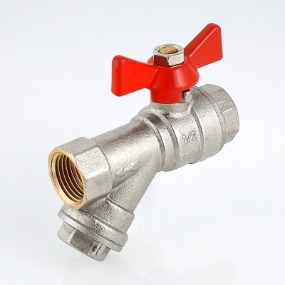 Valtec Кран шар. со встроенным фильтром, рукоятка бабочка 1/2 вн.-вн.