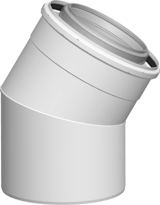 Wolf Дымоход Отвод для дымохода DN110/160 30° для концентрической дымовой трубы, цвет белый, вставно