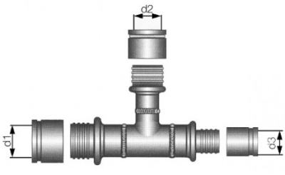 Rehau Тройник в комплекте с монтажными гильзами 110-75-110