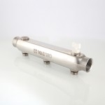 Коллектор Valtec Коллектор из нерж. стали, с м-о расст вых. 100мм, 1х 2 вых. 1/2 нар.  