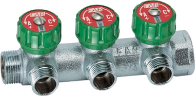 Коллектор FAR Коллектор на 3 выхода для водоснабжения 3/4*1/2 евроконус