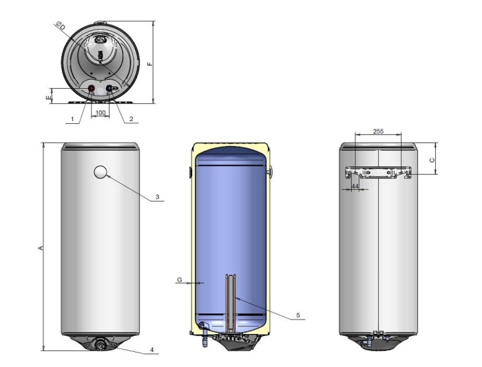 Электрический водонагреватель Eldom 72270WG STYLE 100 литров  