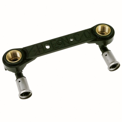 Henco Двойная водорозетка 153 мм, ПВДФ пресс, 2x6PK-1604BP, 2x(16x1/2&quot;)