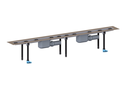 HL 50F.0/200 Плоский душевой лоток с 2-мя сифонами длиной 2000 мм без решетки