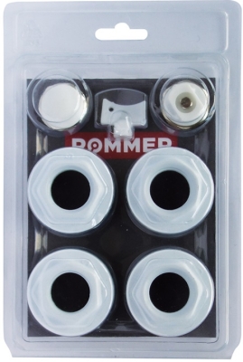 Биметаллический радиатор Rommer 1/2 монтажный комплект 7 в 1 (RAL9016) без кронштейнов