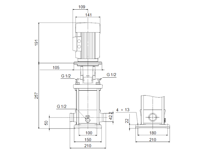   Поверхностный насос Grundfos CRN 1-3 A-P-G-V-HQQV  