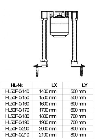 HL 50F.0/210 Плоский душевой лоток длиной 2100 мм, без решетки