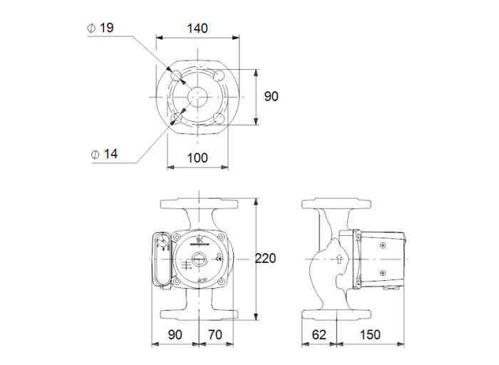 Циркуляционный насос Grundfos UPS 32-100 F 220  