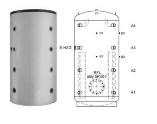 Буферная ёмкость Meibes SPSX-F 850 RAL 9006 23638/22486  