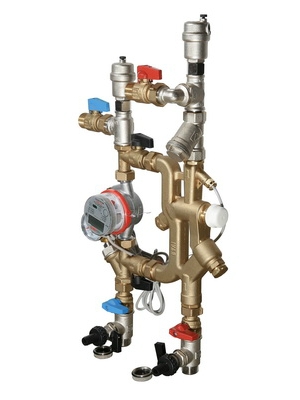 Valtec Квартирная станция, т/сч, RS-485, обр.труб, 1,5 куб.м/час. (лев)  