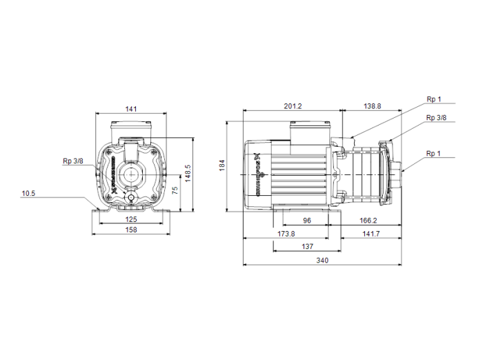 Насос для повышения давления Grundfos CM1-5 A-R-A-V-AQQV