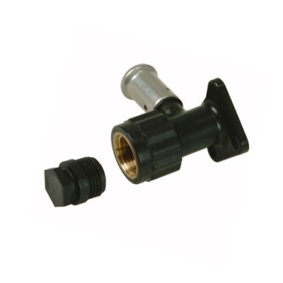 Henco Водорозетка ВР c черной заглушкой BP04 1/2, ПВДФ пресс, 16x1/2 (56 мм)