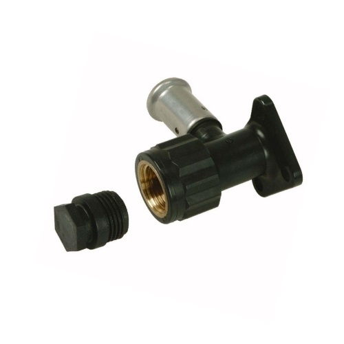 Henco Водорозетка ВР c черной заглушкой BP04 1/2", ПВДФ пресс, 16x1/2" (56 мм)  