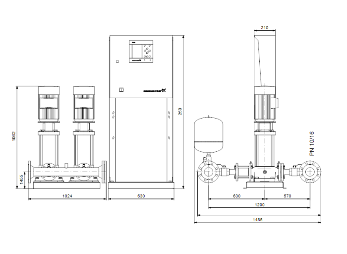 Насос для повышения давления Grundfos HYDRO MPC-S 2 CR 90-1  