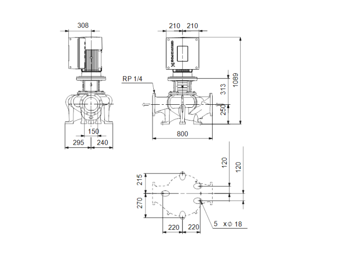 Циркуляционный насос Grundfos TPE 150-155/4-A-F-A-BAQE  