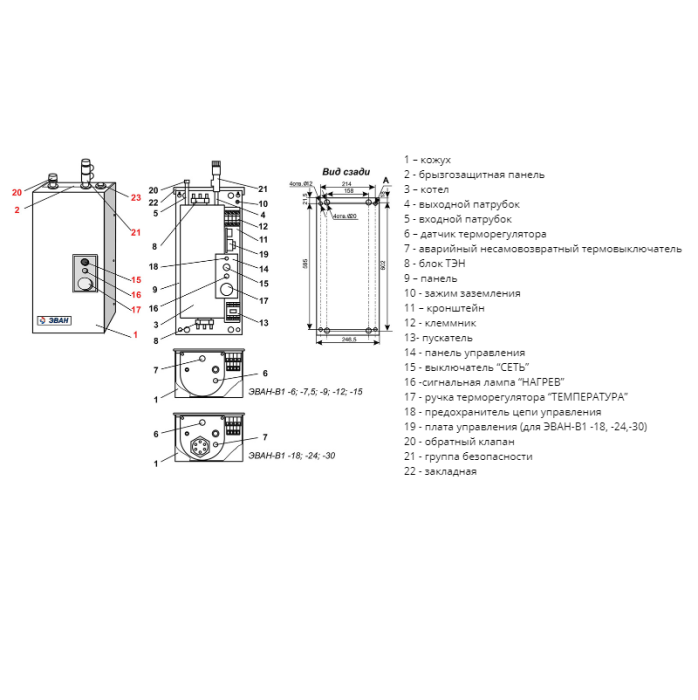 Электрический водонагреватель Эван С2 4  