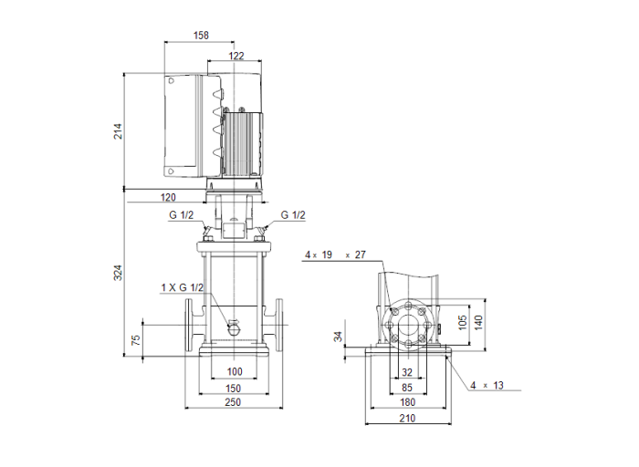 Насос для повышения давления Grundfos CRNE 3-5 AN-FGJ-G-E-HQQE  