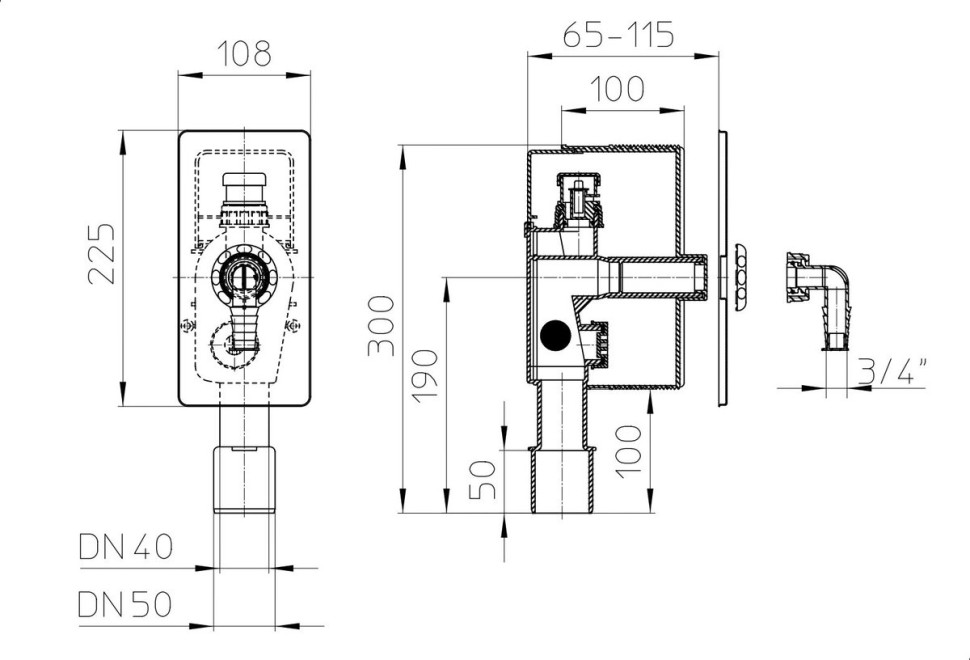 Встроенный сифон для стиральной или посудомоечной машины артикул HL404 ...