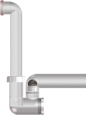 HL 136NT Сифон с прочисткой, с запахозапирающим устройством, прозрачный, DN40