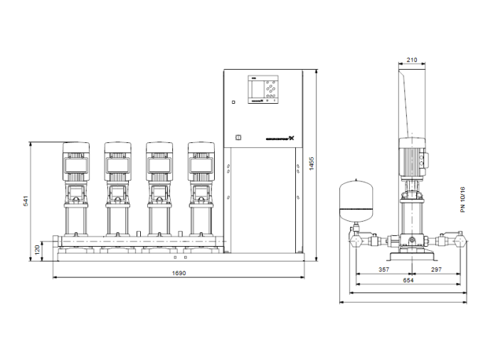 Насос для повышения давления Grundfos Hydro MPC-E 4 CRE3-2 50/60Hz RUS  