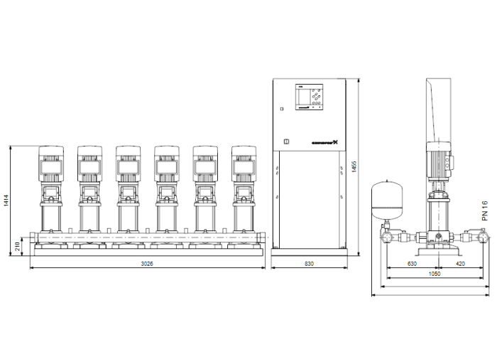 Насос для повышения давления Grundfos Hydro MPC-E 6 CRE45-3 50/60Hz RUS  