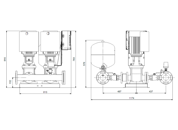 Насосная группа Grundfos HYDRO MULTI-E 2 CRE15-2  