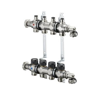 Коллектор Oventrop Коллектор на 7 контуров, нерж. сталь, со встроенными регулирующими вставками на подаче