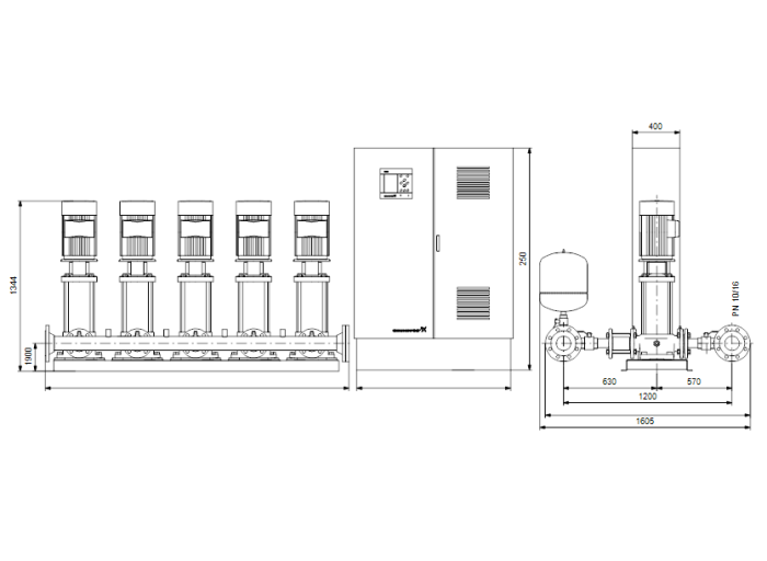 Насос для повышения давления Grundfos HYDRO MPC-F 5CR90-2  