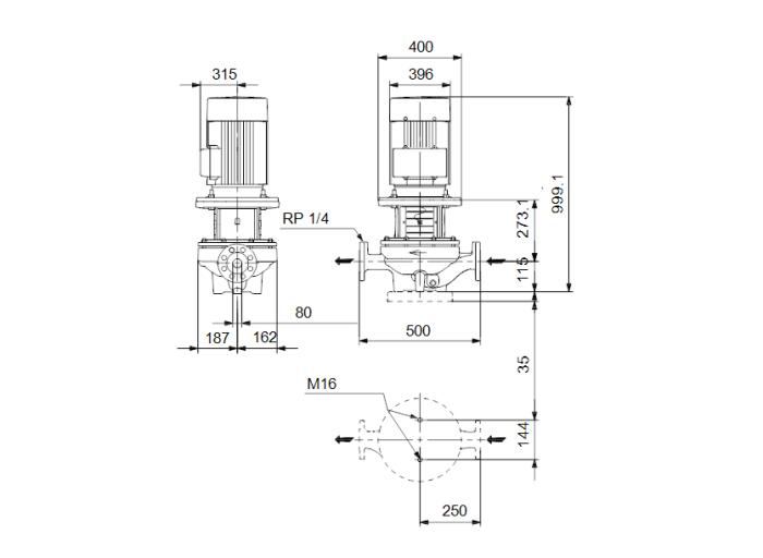 Насос для повышения давления Grundfos TP 80-700/2-A-F-A-BAQE  