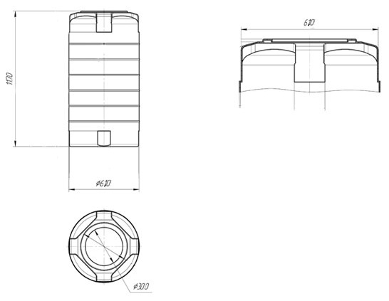 Ёмкость для воды Экопром T 300л  