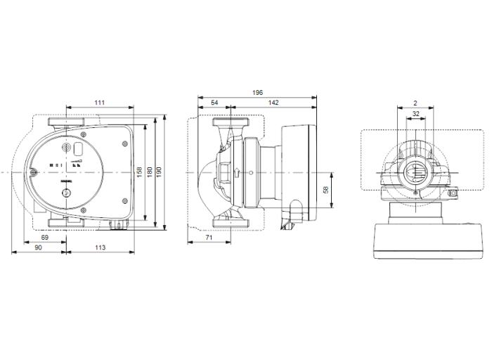 Циркуляционный насос Grundfos MAGNA1 32-100  