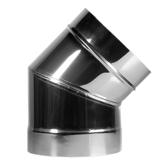 Сэндвич дымоход Дымофф Колено сэндвич 135 380*300 AISI430 0.5мм/AISI321 1мм