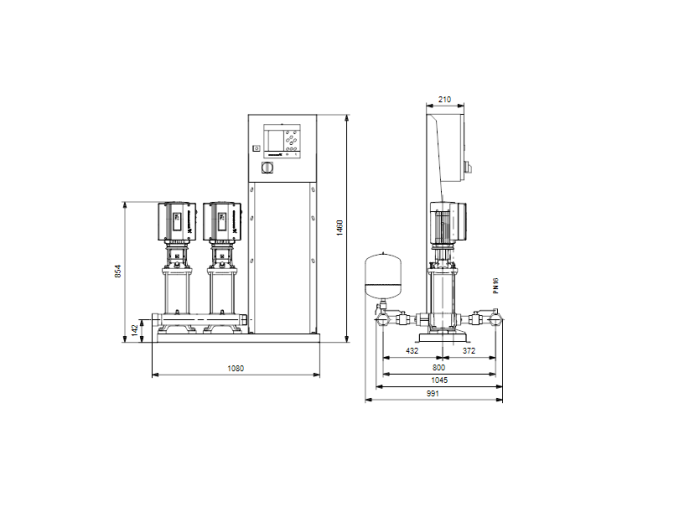 Насос для повышения давления Grundfos HYDRO MPC-E 2 CRE10-5  