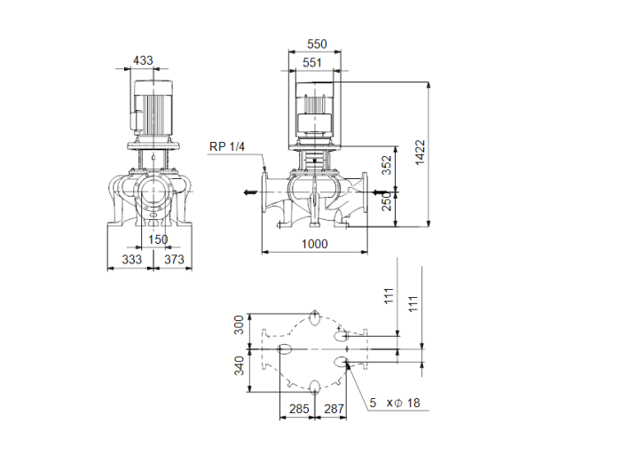Насос для повышения давления Grundfos TP 150-660/4-A-F-A-BAQE  