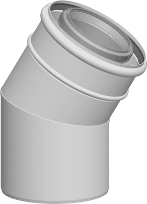 Wolf Дымоход Отвод для дымохода DN60/100 15° для концентрической дымовой трубы, цвет белый, вставной