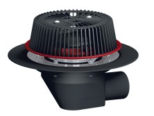 HL 64.1Safe Кровельная воронка с горизонтальным выпуском для аварийного водостока, с электрообогревом U=230B, мощность 10-30Вт, DN110