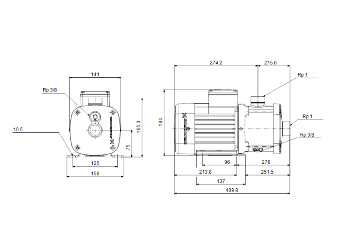 Циркуляционный насос Grundfos CM 1-10 A-R-G-E-AQQE F-A-A-N  
