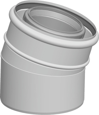 Wolf Дымоход Отвод для дымохода DN60/100 30° для концентрической дымовой трубы, цвет белый, вставной