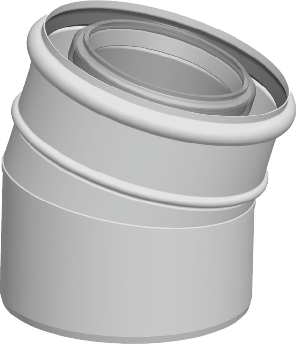 Wolf Дымоход Отвод для дымохода DN60/100 30° для концентрической дымовой трубы, цвет белый, вставной  